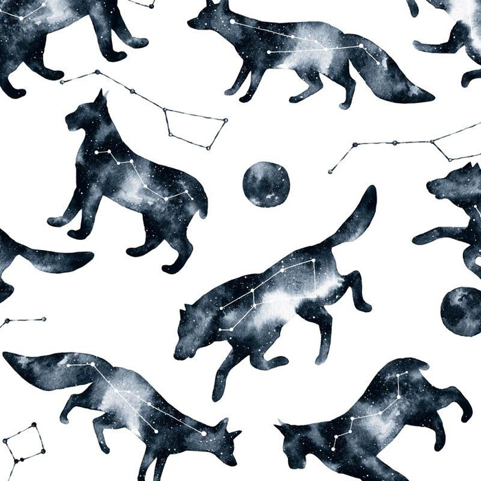 FOREST ANIMALS (GALACTIC ANIMALS) - Cotton woven fabric