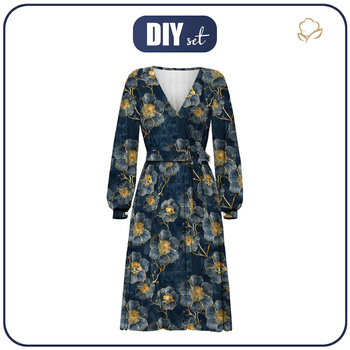 Zavinovací šaty "BIANCA" (L) - FLOWERS wz.20 - Sada šití
