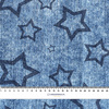 50cm GRANATOWE GWIAZDY (kontur) / przecierany jeans granatowy - Hydrofobní česaná teplákovina