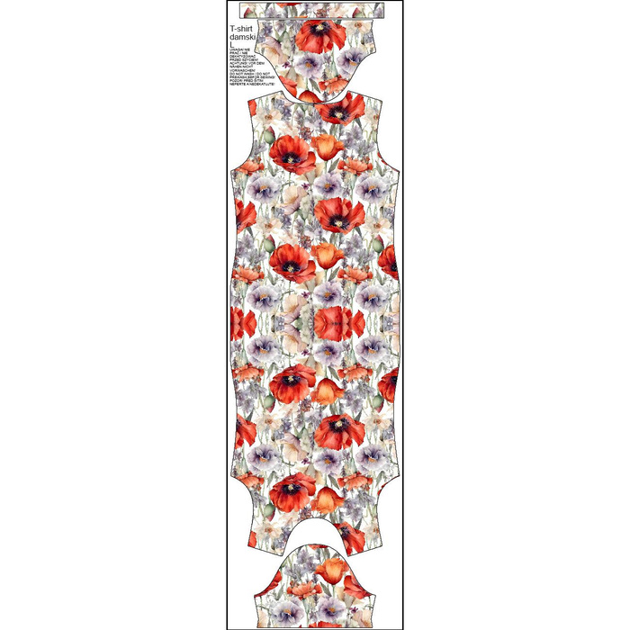 DAMEN T-SHIRT (L) - MOHNBLUMEN Ms. 5 - Nähset
