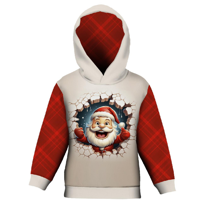 KID'S HOODIE (ALEX) - HAPPY SANTA - looped knit fabric (86/92)