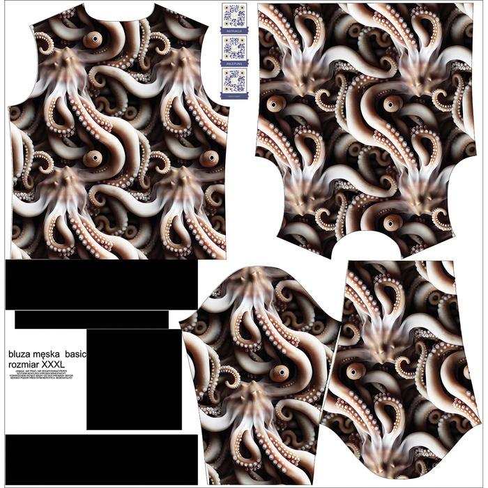 BASIC HERREN SWEATSHIRT (OREGON) - OCTOPUS TENTACLES - Nähset XXXL