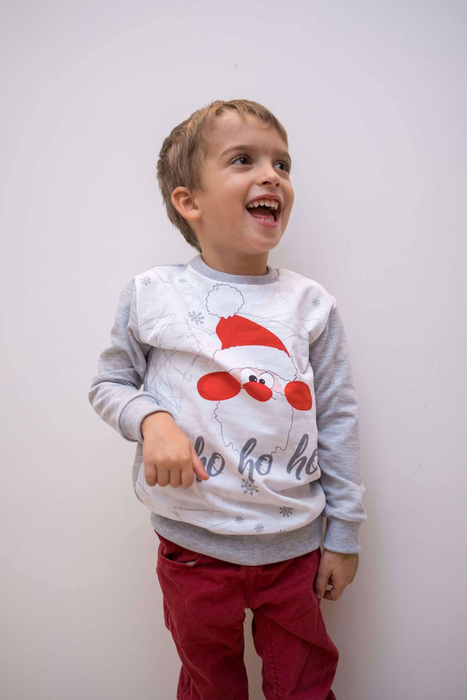 HO HO HO / bílí - panoramic panel SINGLE JERSEY 