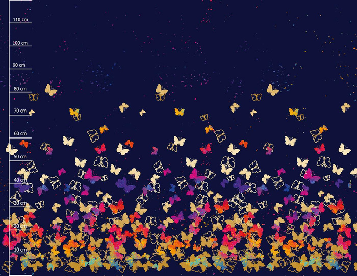 BUTTERFLIES / colorful - panel (120cm x 155cm) lycra 300g