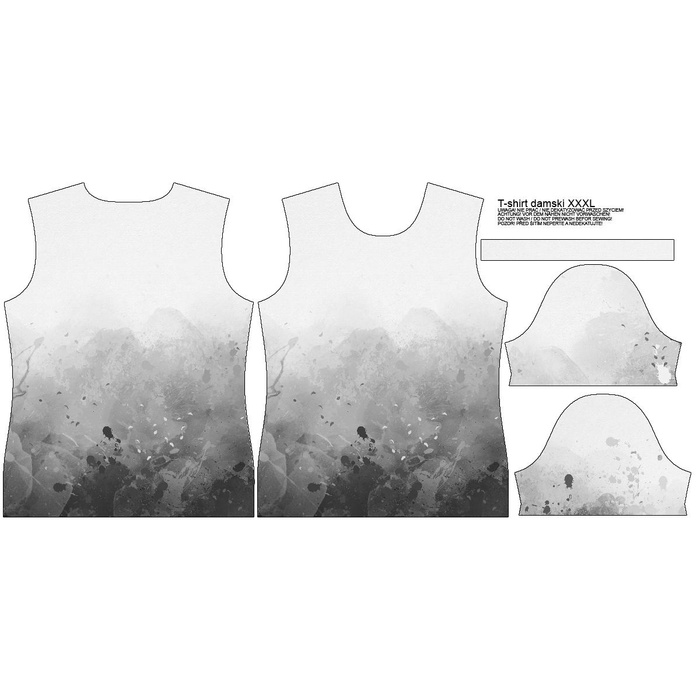 T-SHIRT DAMSKI - KLEKSY (szary) - single jersey XXL
