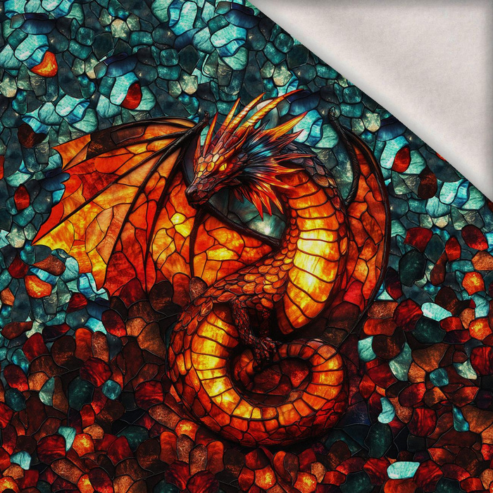 STAINED GLASS WZ.5 - Paneel (75cm x 80cm) Wintersweat angeraut mit Elastan ITY