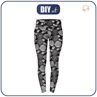 DAMEN THERMO LEGGINGS (GRETA) - SCHWARZE ROSEN m. 2 - Nähset