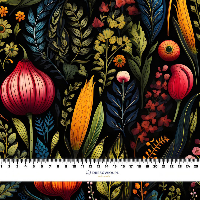 AUTUMN FLOWERS WZ.15- Upholstery velour 