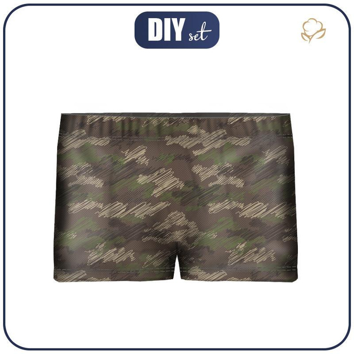 Boy's swim trunks - CAMOUFLAGE - scribble / brown 86-92