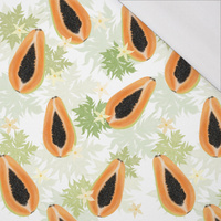 PAPAYA ORANGE & WHITE - single jersey