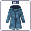 KINDERPARKA (ARIEL) - CAMOUFLAGE m. 2 / dunkelblau - Softshell (134/140)