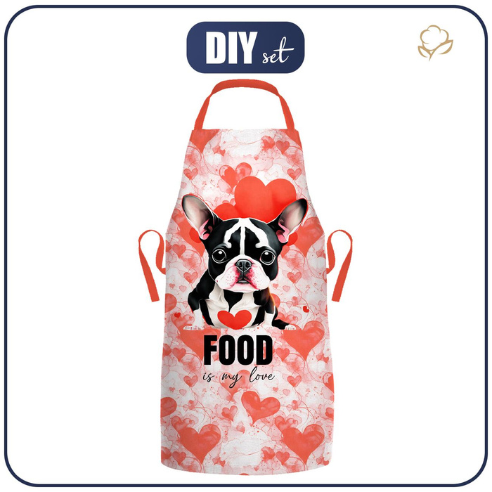 APRON - VALENTINE'S DAY / BULDOG - sewing set