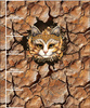 ANIMALS CRACKED wz.4 (cat) - panel (60cm x 50cm) brushed knitwear with elastane ITY