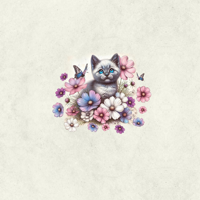 CUTE ANIMALS wz.8 - panel (60cm x 50cm) teplákovina počesaná s elastanem ITY