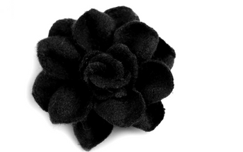 Wollblume 40 mm - schwarz