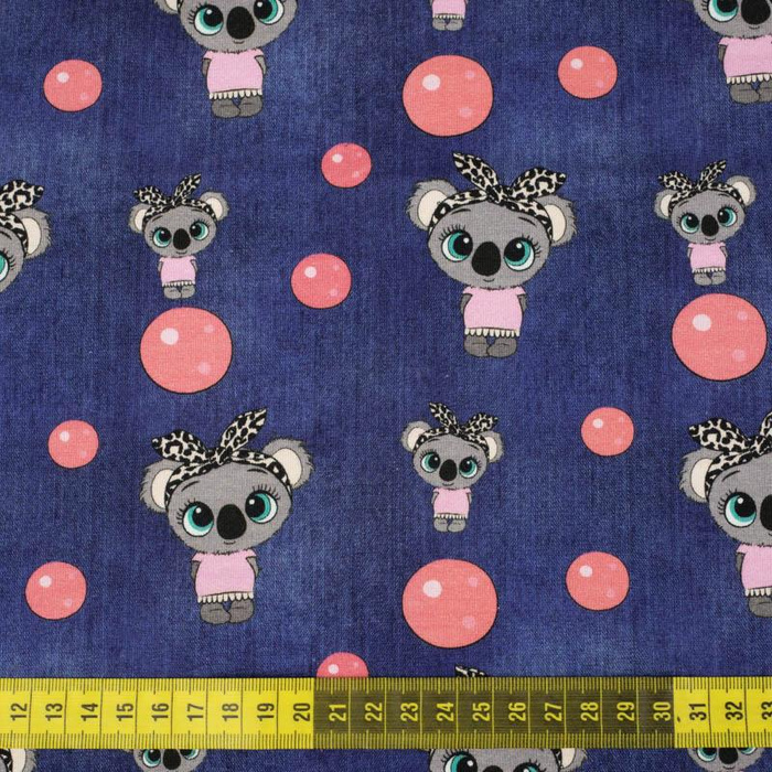 KOALA UND BLUBBERBLASEN / ACID WASH MS. 3 DUNKELBLAU - Single Jersey 