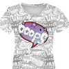 DAMEN T-SHIRT - COMICS / ooops (violet - rot) - Single Jersey L