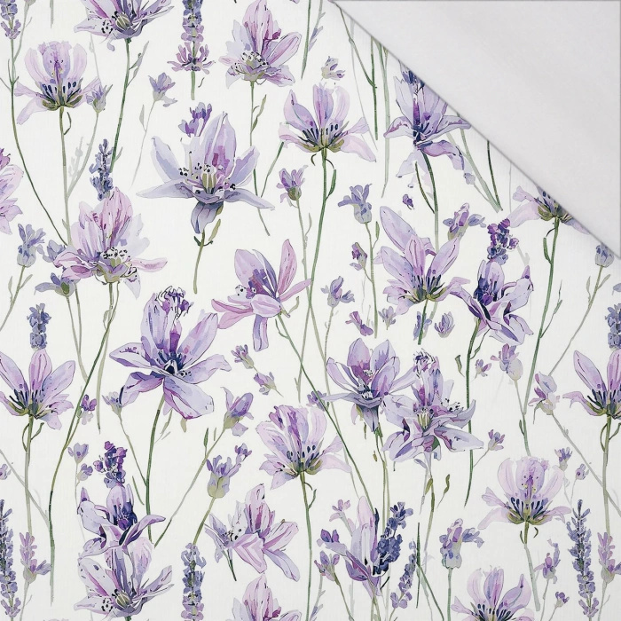 PASTEL FLOWERS WZ. 33 - teplákovina s elastanem 