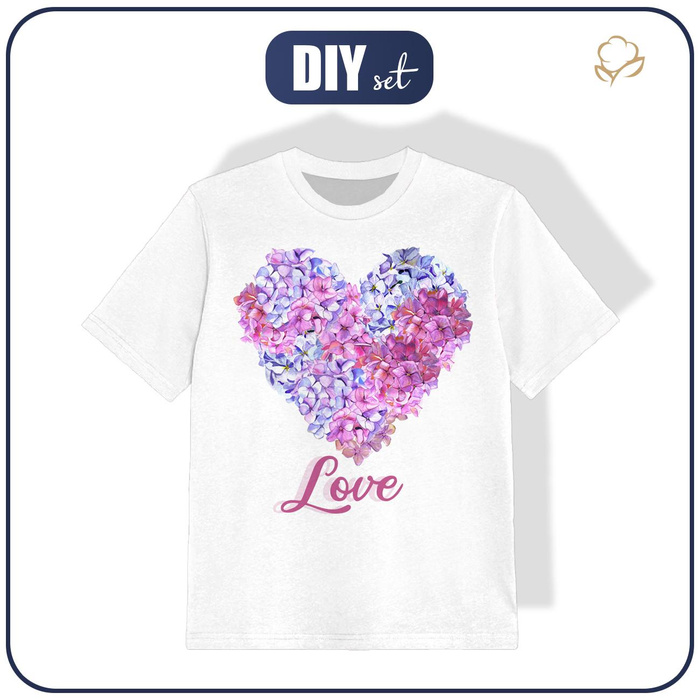 KINDER T-SHIRT  - HERZBLUMEN / LOVE - Nähset