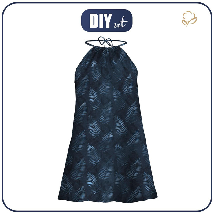 ŠATY "DALIA" MINI - BLUE LEAVES WZ. 2 - Sada šití L-XL