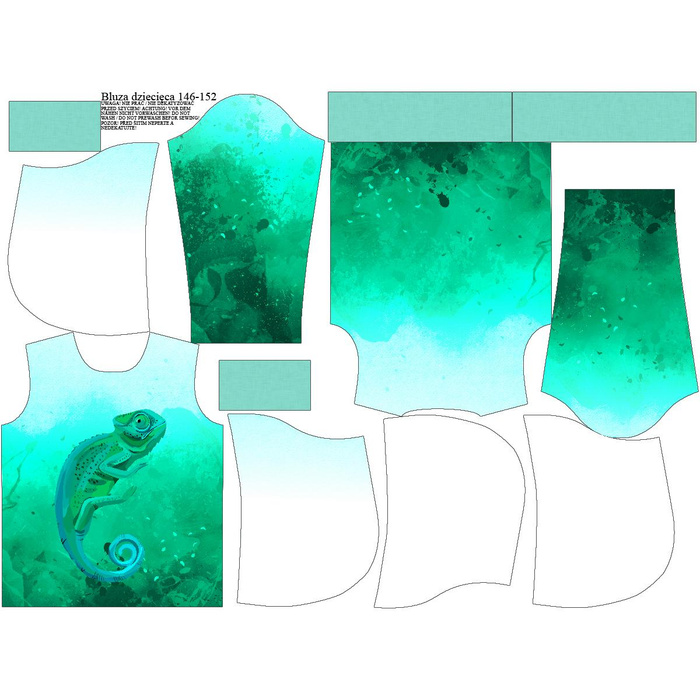 DĚTSKÁ MIKINA S KAPUCÍ  (ALEX) - CHAMELEÓN - Sada šití