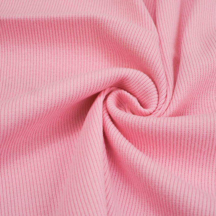 Rib Jersey fabric Unicolour - PASTEL PINK (D-258)