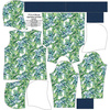 CLASSIC WOMEN’S HOODIE (POLA) - MINI LEAVES AND INSECTS PAT. 6 (TROPICAL NATURE) / white - looped knit fabric - S