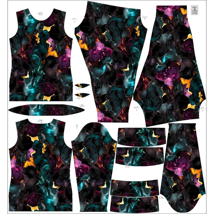 THERMO KOMPLET DAMSKI (JANE) - ALCOHOL INK WZ. 6 - zestaw do uszycia XXL