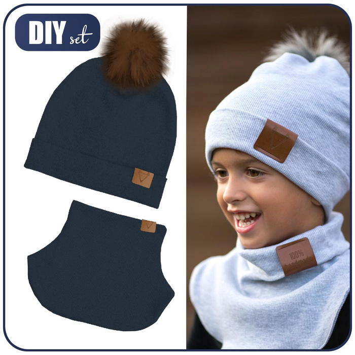 ANTHRAZIT - Mütze und Loop kreatives Nähset