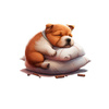 SLEEPING DOG - PANEL (60cm x 50cm) tkanina wodoodporna