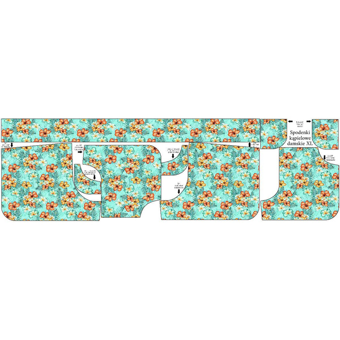 Women’s boardshorts - FLOWERS AND PALM TREES - sewing set