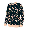 BLUZA DAMSKA (HANA) BASIC - RÓŻOWE KWIATKI WZ. 4 - dzianina pętelkowa ITY - XXXL