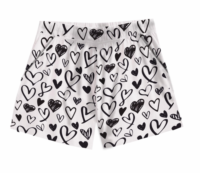 PYJAMAS-SHORTS - HERZEN / schwarz - S