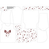 KID'S HOODIE - BUTTERFLY pat. 6 (GLITTER BUTTERFLIES) - looped knit fabric (110/116)