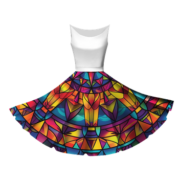COLORFUL MANDALA PAT.2 - circle skirt panel