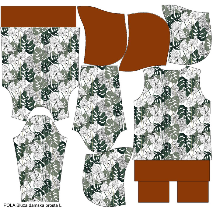 BLUZA DAMSKA (POLA) CLASSIC Z KAPTUREM - MONSTERA 3.0 - dzianina pętelkowa XXXL