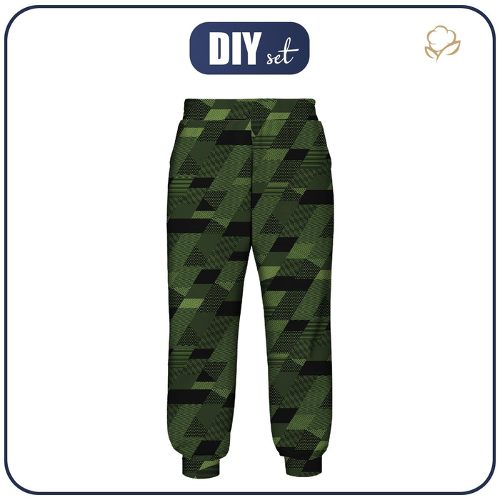 KID'S JOGGERS (ROBIN) - GEOMETRIC CAMOUFLAGE pat. 1 - sewing set (122/128)