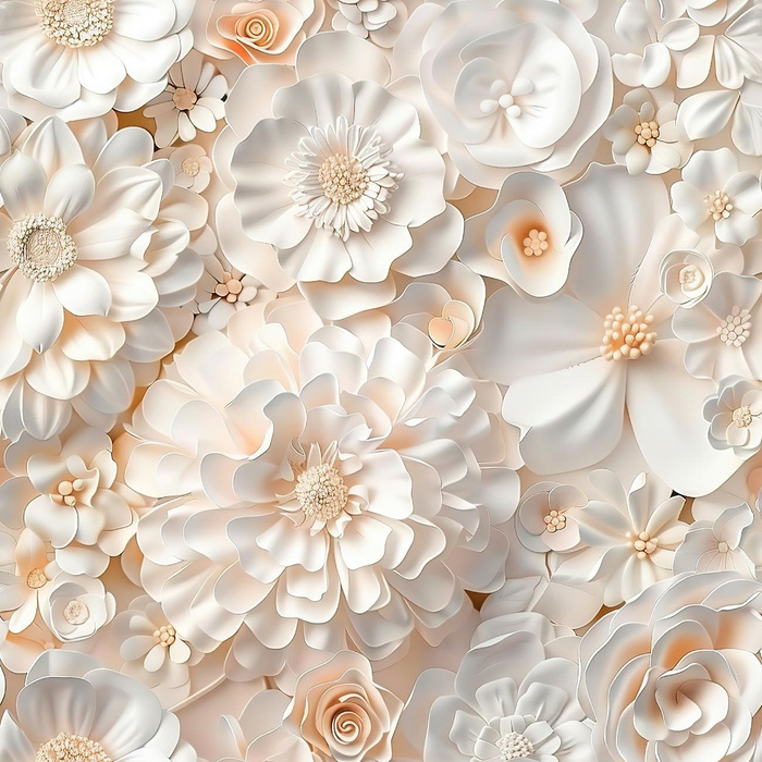 WHITE FLOWERS PAT. 4 - Viscose jersey