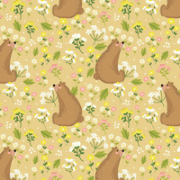 MEDVÍDCI NA LOUCE - tkanina wodoodporna