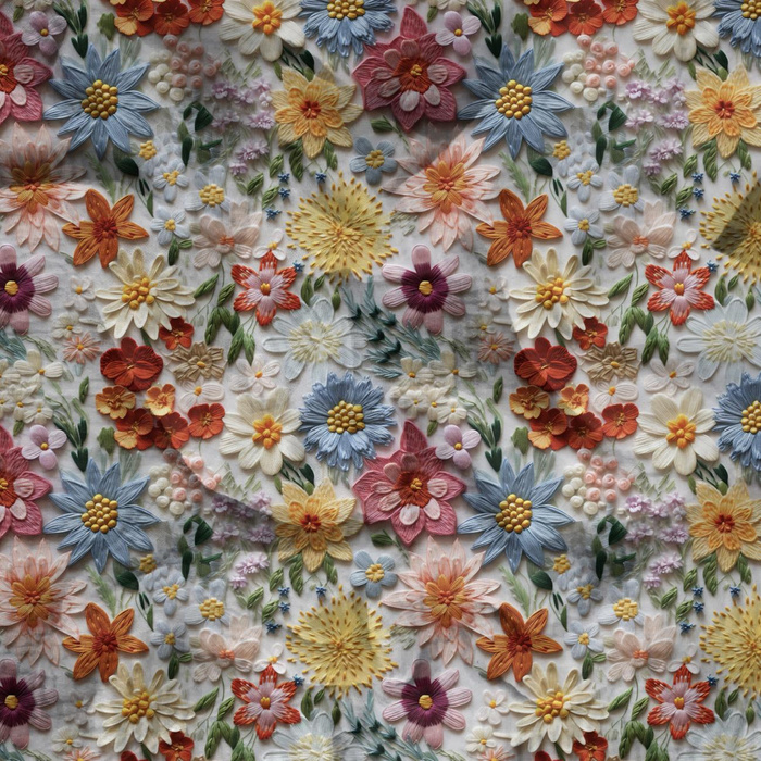 FLOWERS 3D VZ. 15 - Mušelín bavlněný