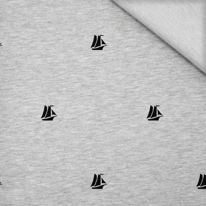 50cm SEGELSCHIFFE (MINIMAL) / M-01 melange hellgrau - Sommersweat SP250