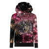 Unisex mikina s kapucí (HYDRA) - Vlk / Akvarelová galaxie Vz. 8 - Sada šití XXXL