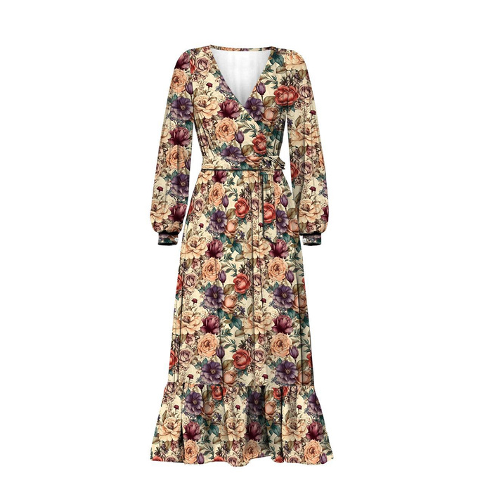 FLOWERS WZ.39 - teplákovina počesaná s elastanem ITY