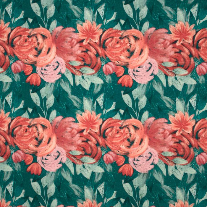 ROSES AND PEONIES pat. 5 - single jersey with elastane