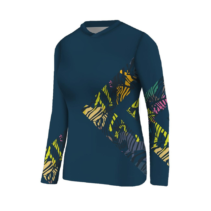 DAMEN THERMO BLUSE (PATTY) - REGENBOGEN ZEBRAS Ms. 2 - Nähset M