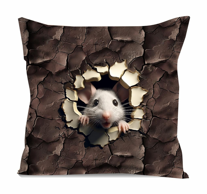 ANIMALS CRACKED wz.6 (MOUSE) - panel (60cm x 50cm)- single jersey with elastane ITY