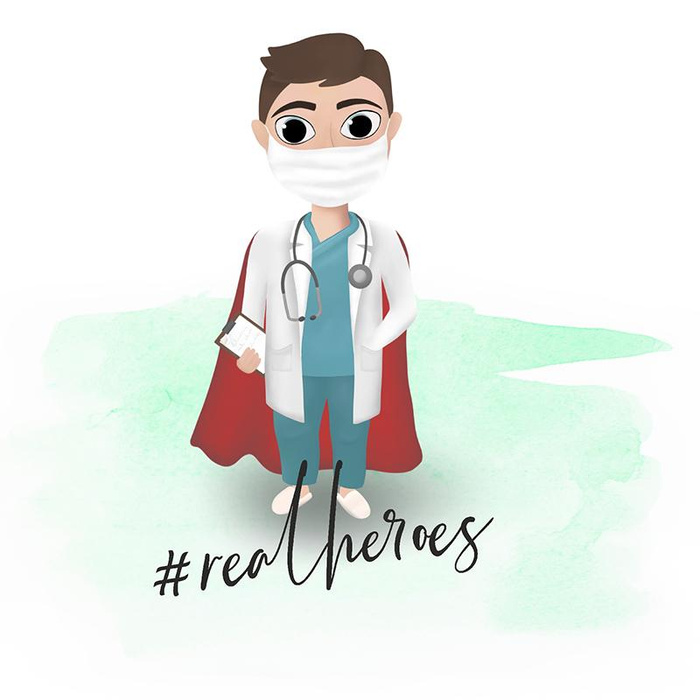 LÉKÁŘ (REAL HEROES) / bílá - panel voděodolná tkanina