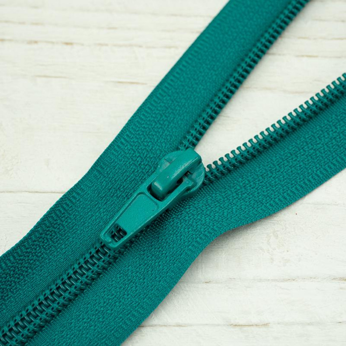 Spirálový zip 60cm dělitelný - smaragdově zelený