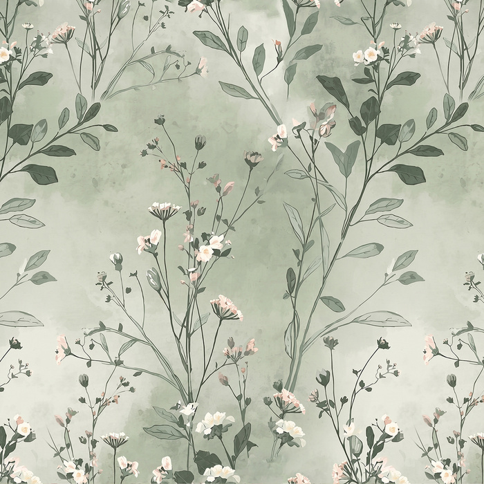 PASTEL FLOWERS WZ. 27 - Polster- Velours