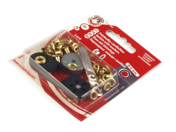 Nähfreie Ösen mit Scheiben 4mm - GOLD